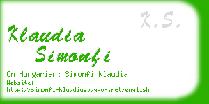 klaudia simonfi business card